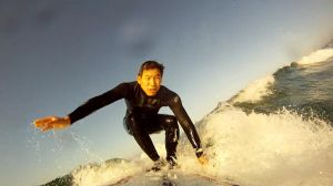 Surfing in Huntington Beach...or paddling haha.